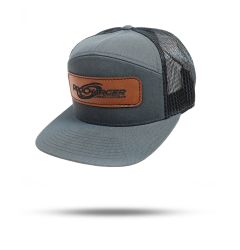 GRAY FLAT BILL SNAPBACK HAT LEATHER PROCHARGER PATCH