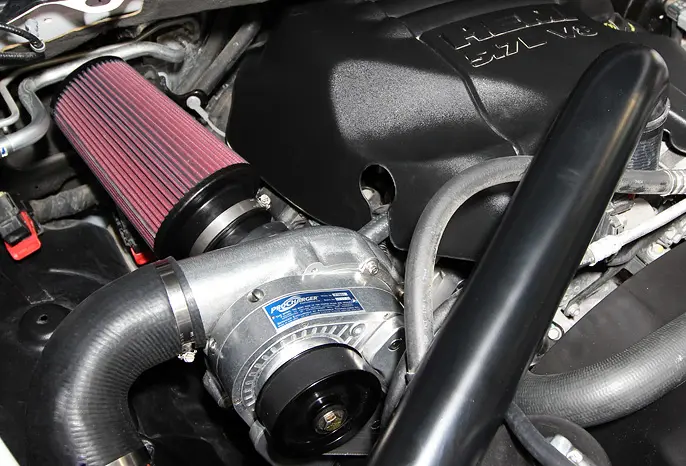 Stage 2 RAM ProCharger underhood