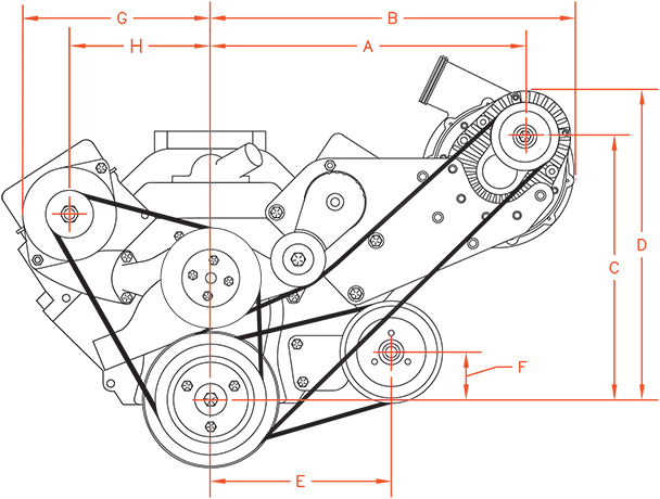 SBC/BBC V-belt accessories drive kit