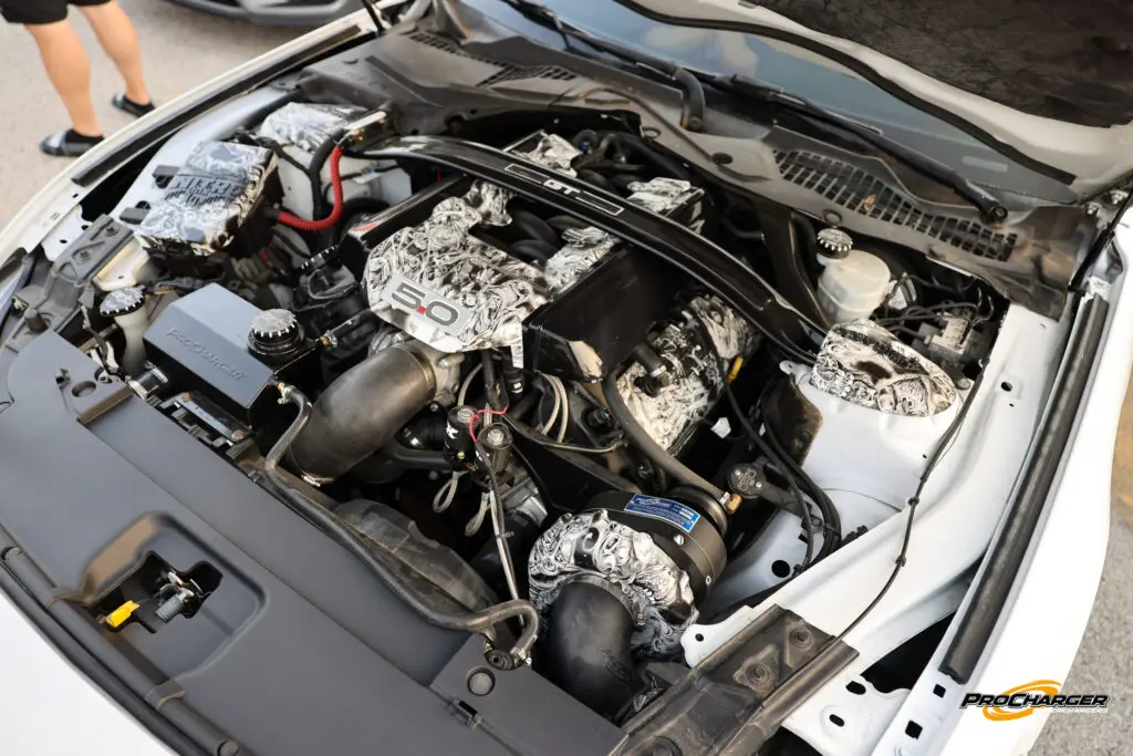S550 ProCharged White under hood