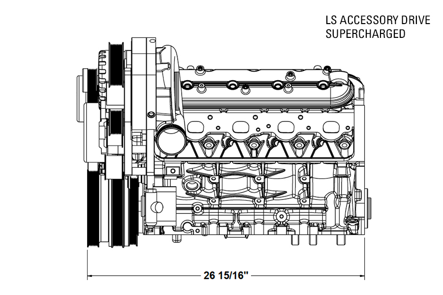 LS Accessory Drive High Mount Dimensions