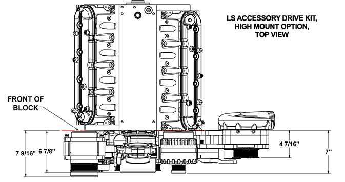 LS Accessory Drive High Mount Top View