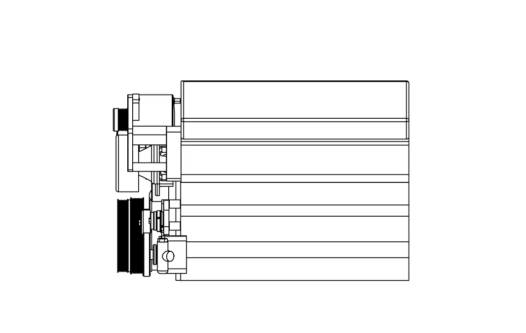 BBC Accessory Drive Kit, no blower, no A/C, side view