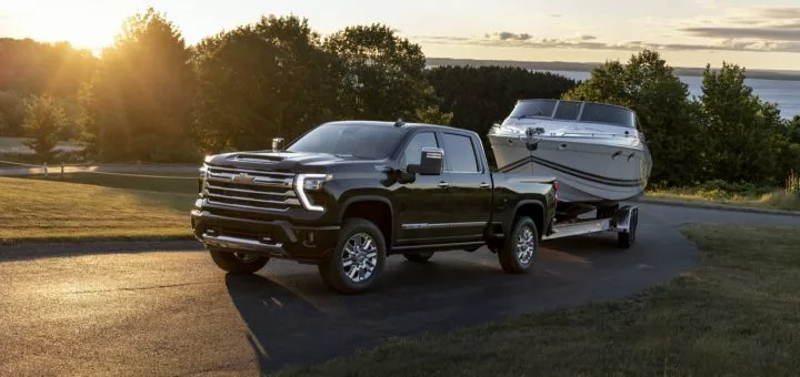 2024 Chevy Silverado towing a boat