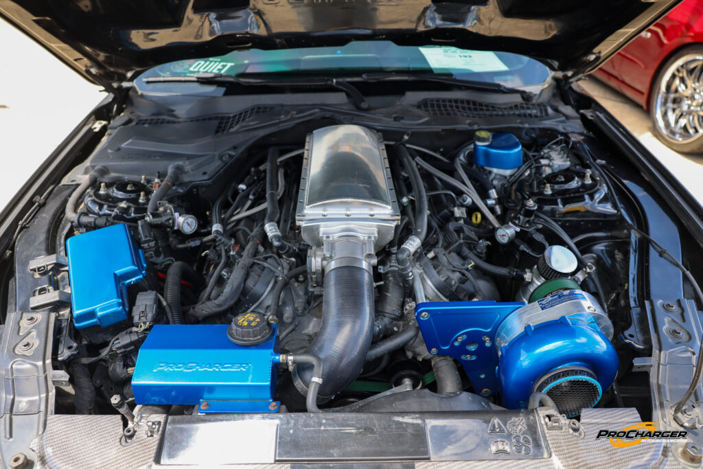 S550 ProCharged Blue under hood