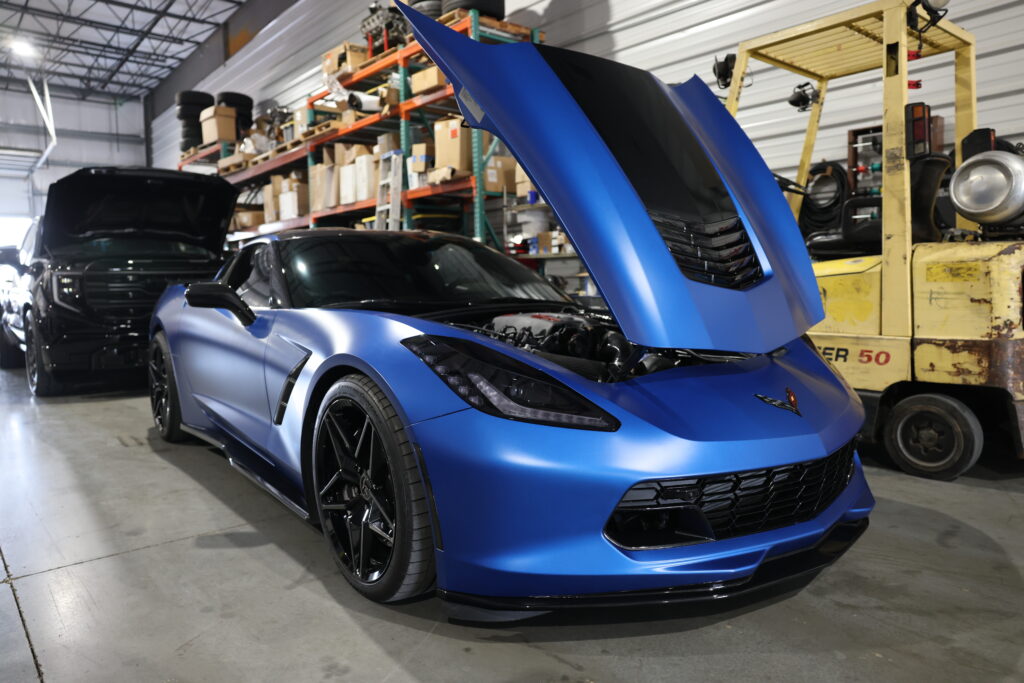 Blue C7 Corvette ProCharged Exterior