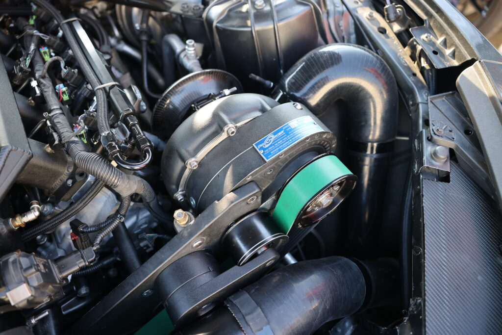 ProCharged Camaro SS under hood