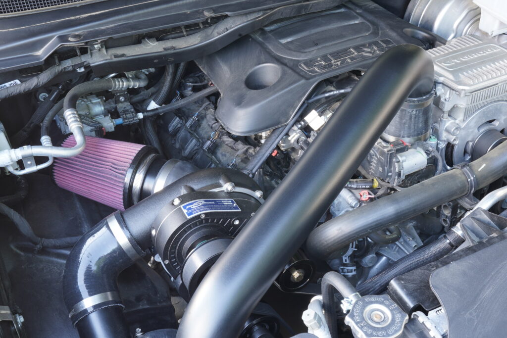 RAM 1500 ProCharger under hood