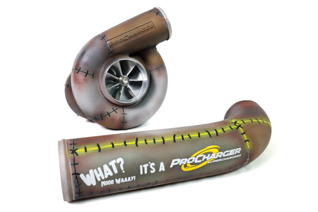 Frankenstein inspired ProCharger kit with blower and piping