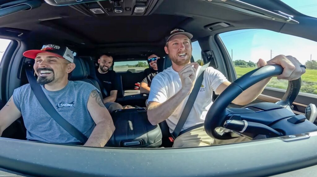 Cleetus test driving ProCharged Tahoe with friends