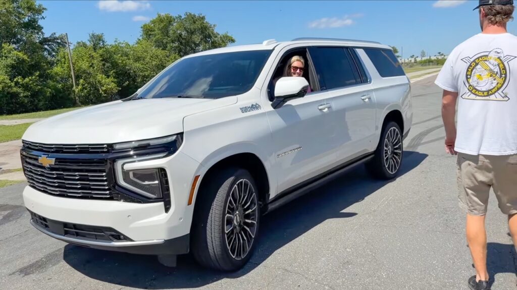 Mrs.Mcfarland driving away in her new ProCharged Tahoe