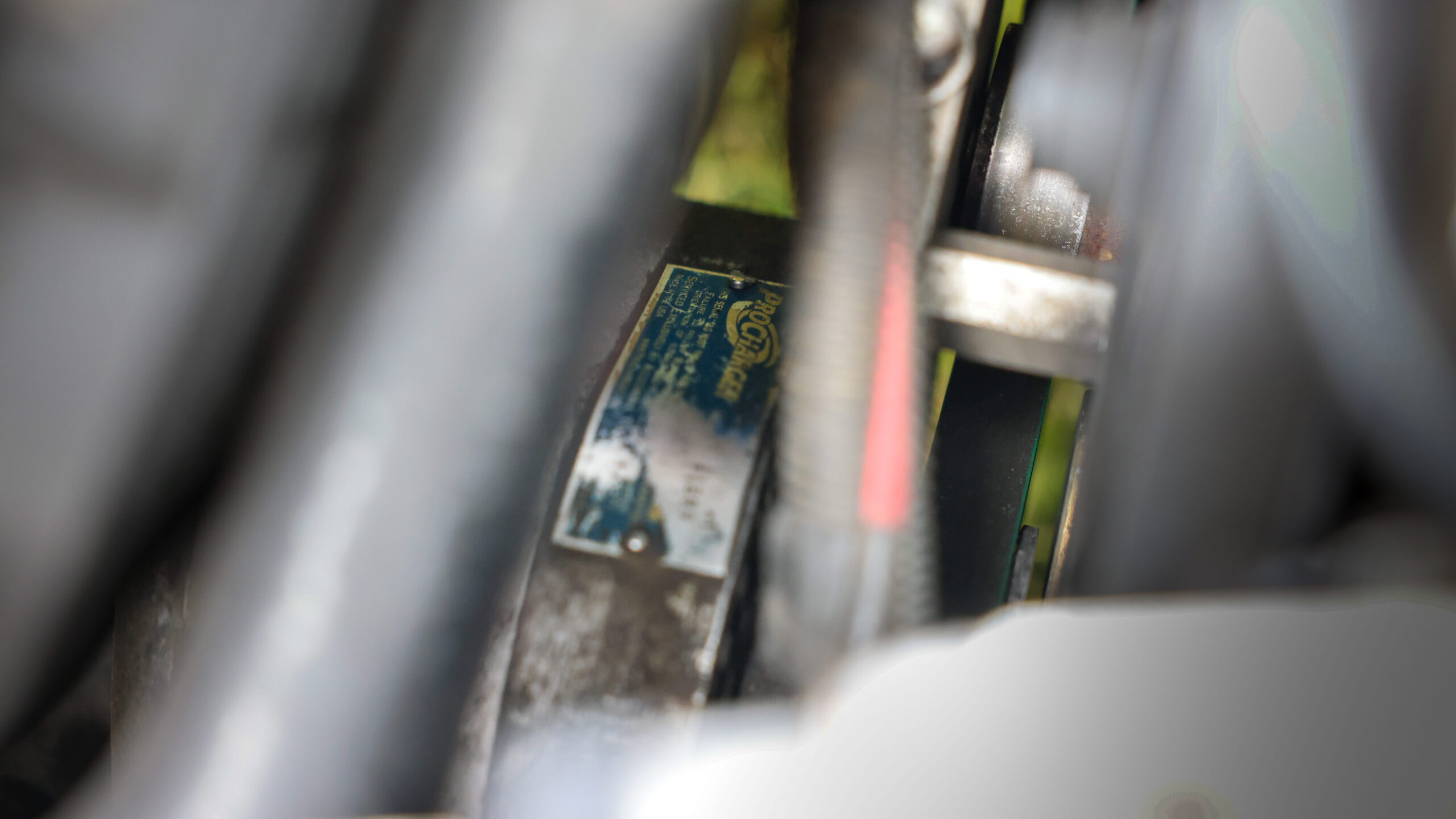 ProCharger blower tag and side of blower in engine bay
