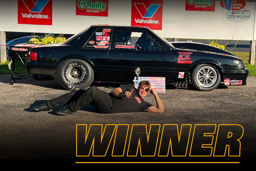 Manny Buginga JR winner circle